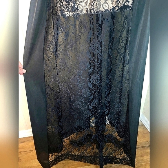 Vintage Jill Andrea Black Maxi Slip Dress Lingerie Medium - Picture 4 of 8